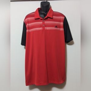 Men's Adidas Golf Polo Shirt Size Short Sleeve Red & Black Size XL